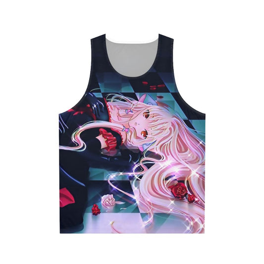 Chobits inspired anime tank top with cat girl and robot design