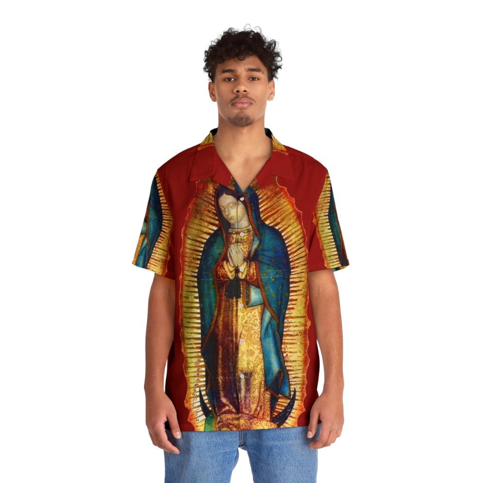 Our Lady of Guadalupe Tilma Replica Hawaiian Shirt - People Front