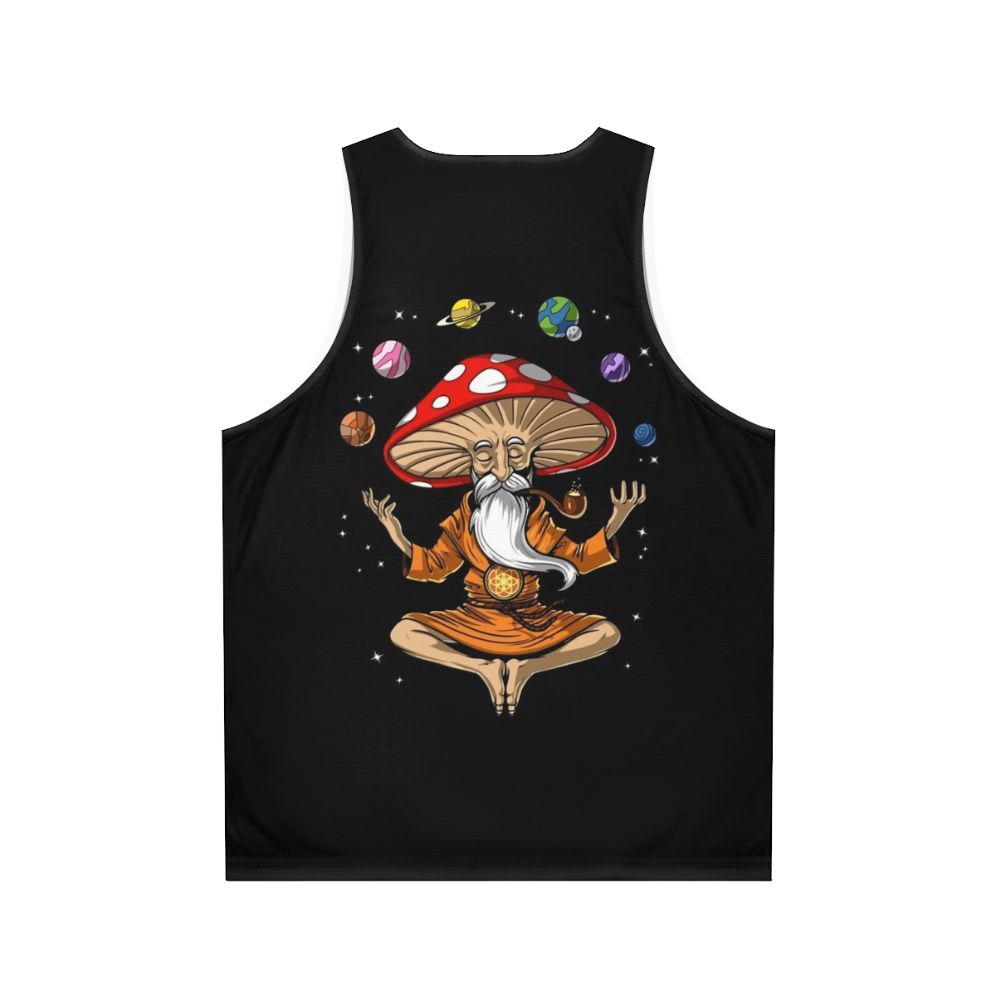 Psychedelic Mushroom Buddha Unisex Tank Top - Back