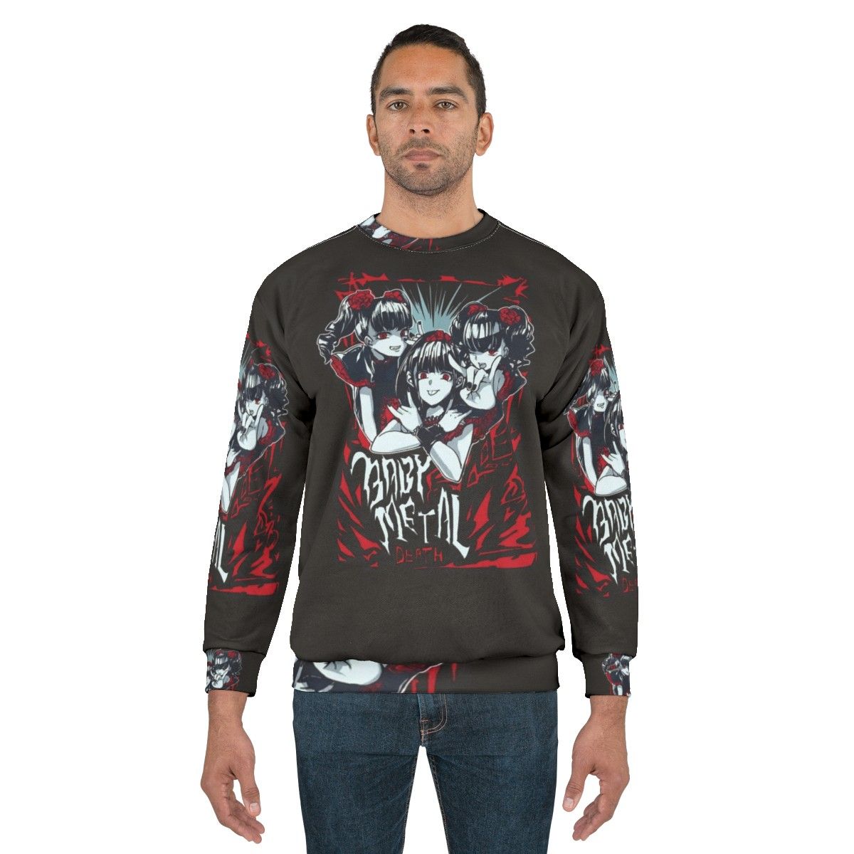 Babymetal anime design sweatshirt with heavy metal fashion - men