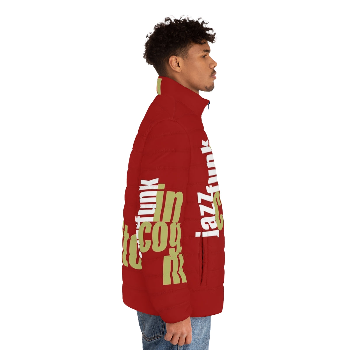 Incognito puffer jacket with retro music inspired design - men side right