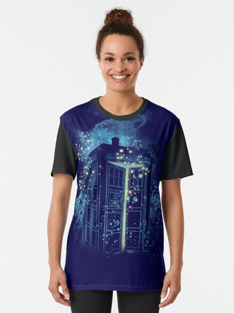 "Regeneration is Coming" Doctor Who Graphic T-Shirt featuring the TARDIS blue box and time lord imagery - Women