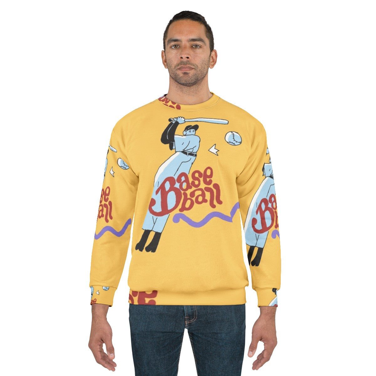 Off-baseball sweatshirt with ghost mortis design - men