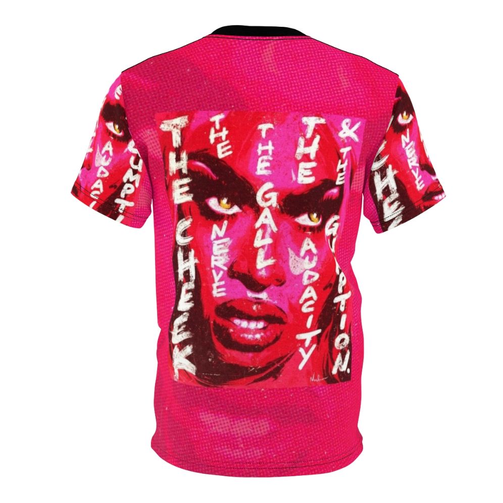 Colorful t-shirt featuring a pop art design inspired by Tayce, a popular drag queen from RuPaul's Drag Race UK. - Back