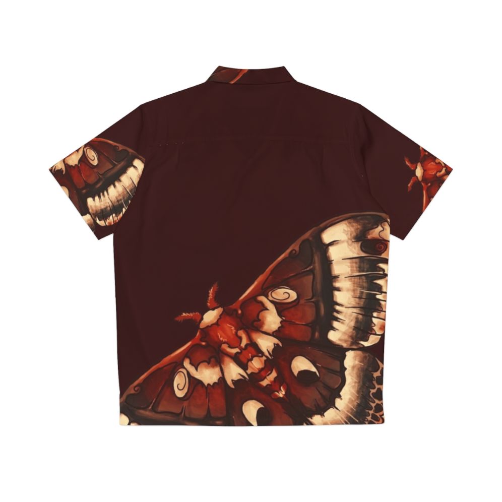 Cecropia Moth Hawaiian Shirt - Nature Inspired Gothic Fashion - Back