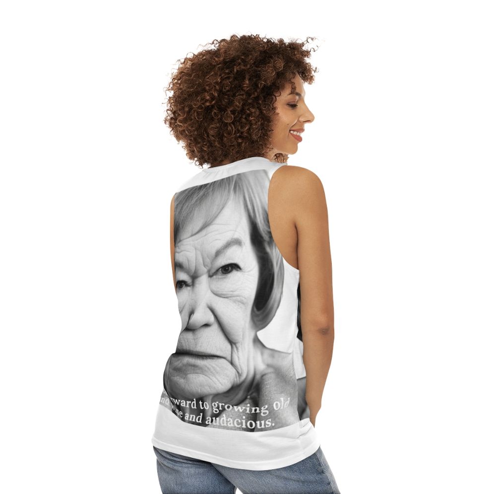 Iconic Glenda Jackson Portrait Unisex Tank Top - women back