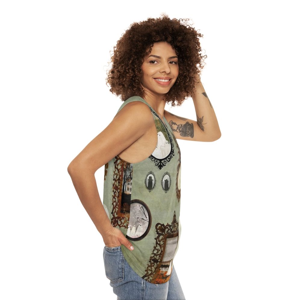 Vintage ghost portrait gallery unisex tank top - women side