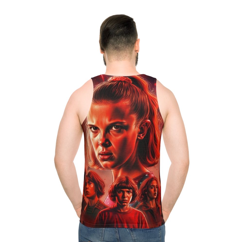 Eleven Unisex Tank Top with Stranger Things Inspired Design - men back