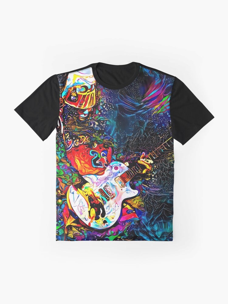 Buckethead Graphic T-Shirt with Colorful Fan Art Design - Flat lay