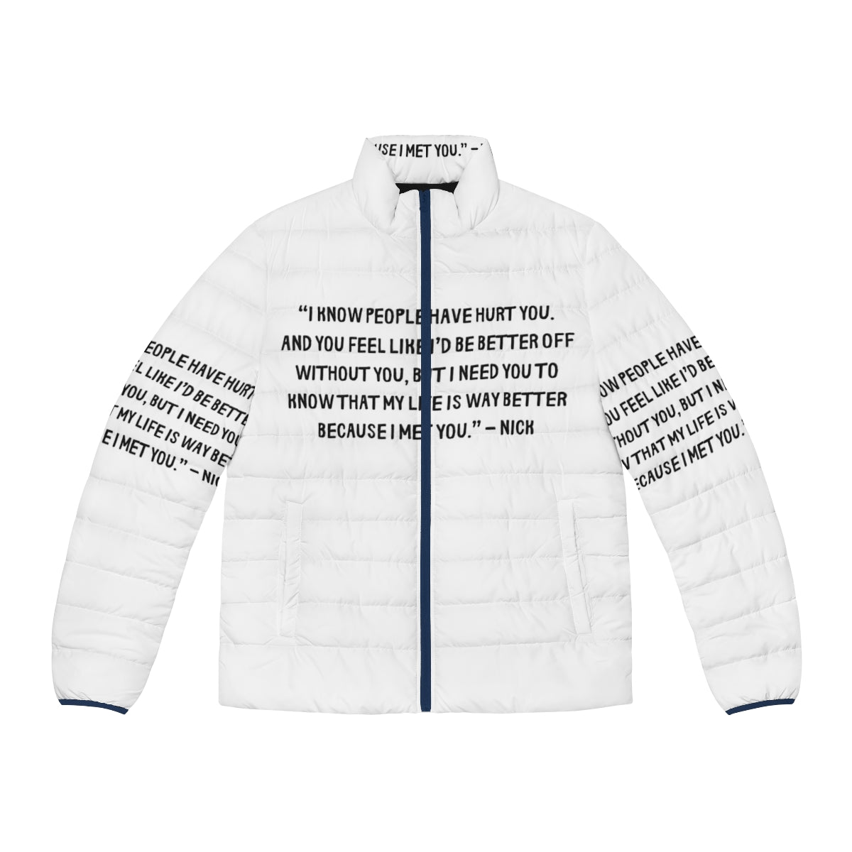 Heartstopper Gang Puffer Jacket 8 with Heartstopper characters and minimal design