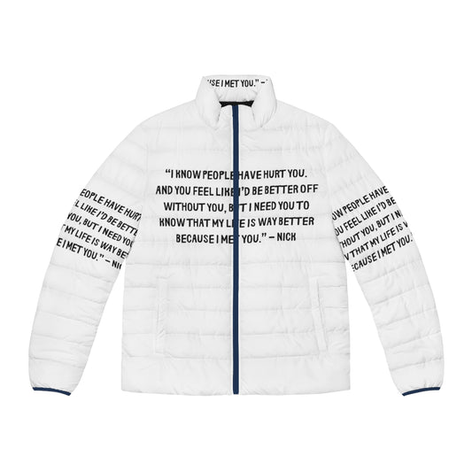 Heartstopper Gang Puffer Jacket 8 with Heartstopper characters and minimal design