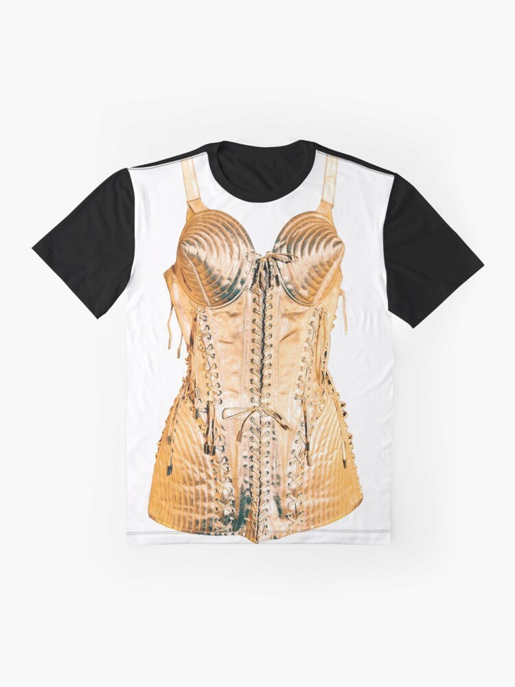 Madonna 80s pop cone bra graphic t-shirt - Flat lay