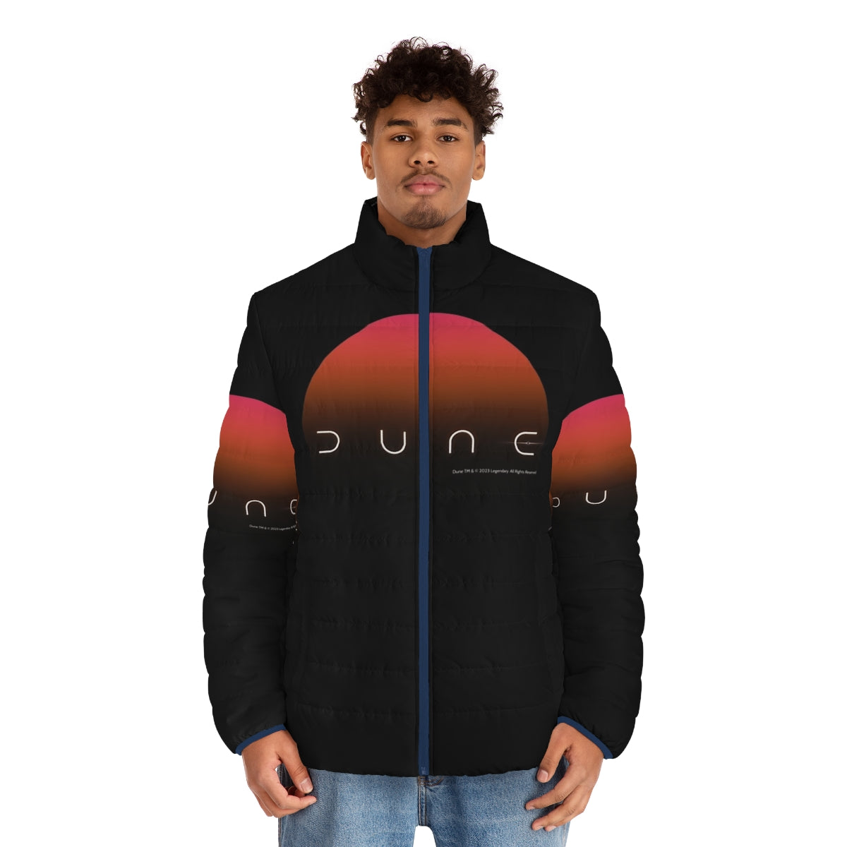 Dune-inspired sun puffer jacket with a stylish and functional design - men front