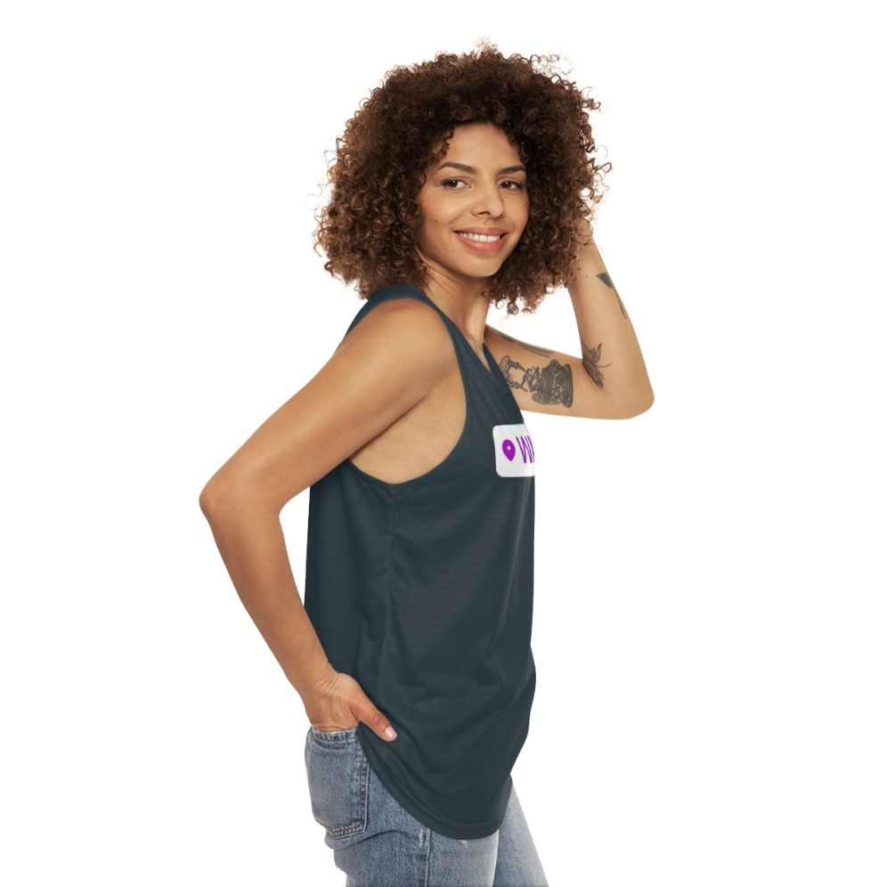 Castlevania Location Tag Unisex Tank Top - women side