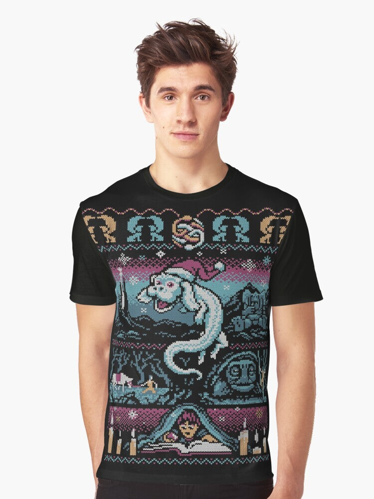 Neverending Story Falcor the Luck Dragon Christmas Graphic T-Shirt - Men