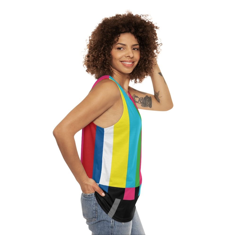 Retro TV Color Bars Unisex Tank Top - women side