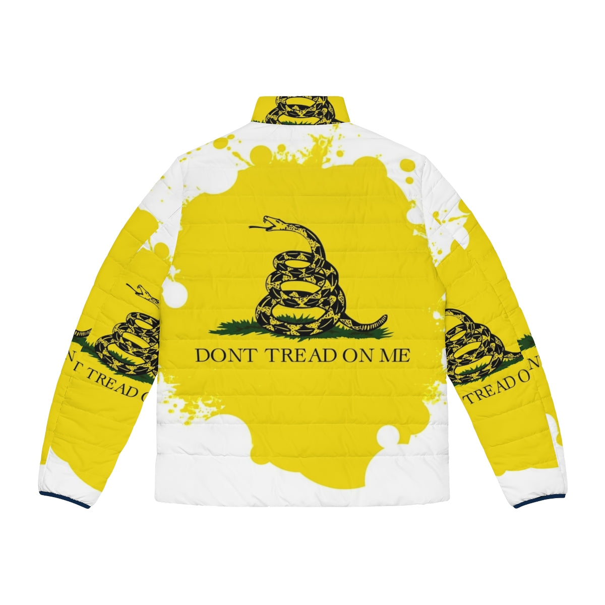 Puffer jacket with don't tread on me art design - Back