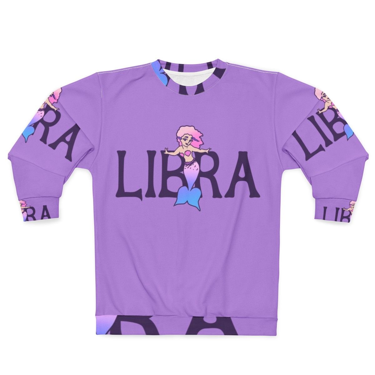 Libra mermaid sweatshirt with pink and constellation design