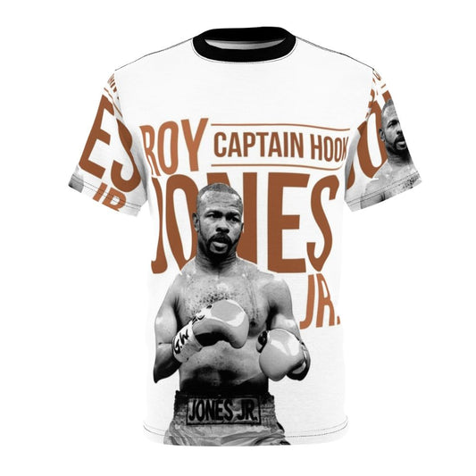 Heavyweight boxing inspired graphic t-shirt featuring a black and white portrait of legendary boxer Roy Jones Jr.