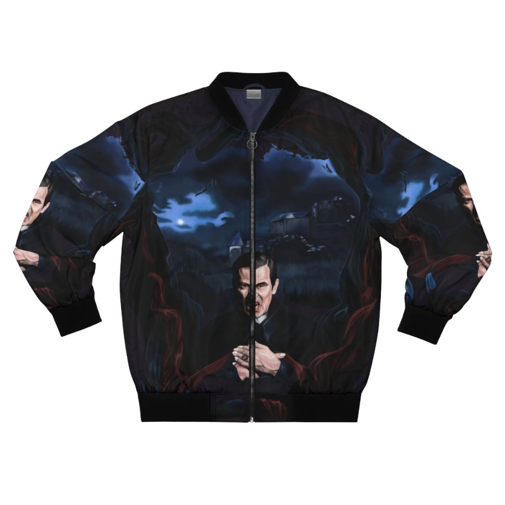 Dracula Claes Bang BBC 2020 Bomber Jacket featuring a dark gothic design with vampire and bat motifs