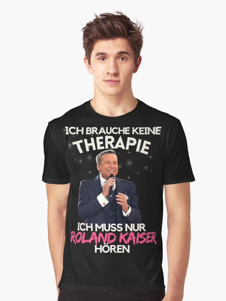 Roland Kaiser, a popular German schlager singer, featured on a graphic t-shirt - Men