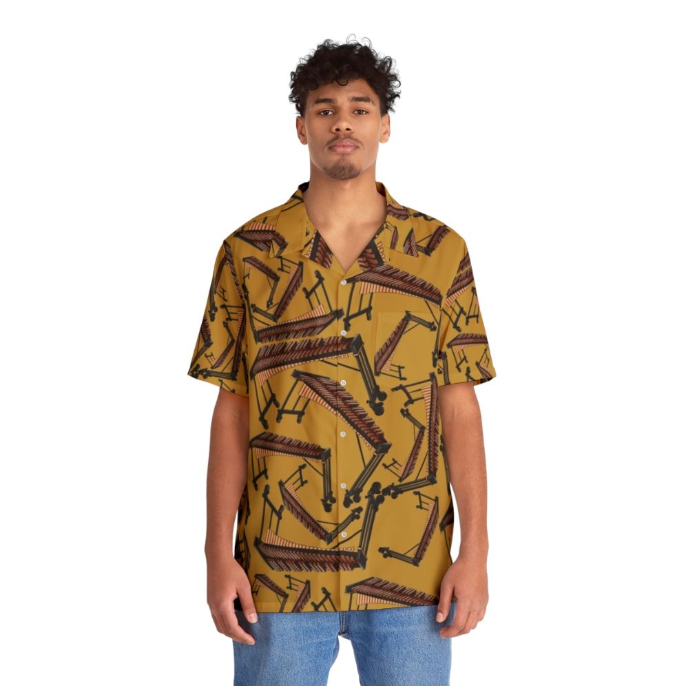 Xylophone pattern Hawaiian shirt for musicians and percussionists - People Front