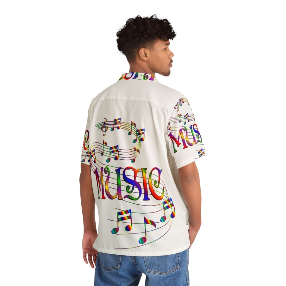 vibrant music notes printed hawaiian shirt for music lovers - People Back