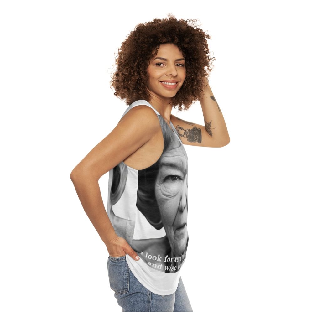 Iconic Glenda Jackson Portrait Unisex Tank Top - women side