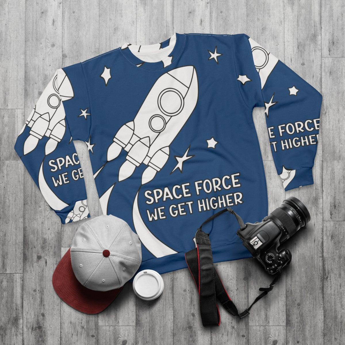 Stranger Things Space Force Sci-Fi Sweatshirt - flat lay