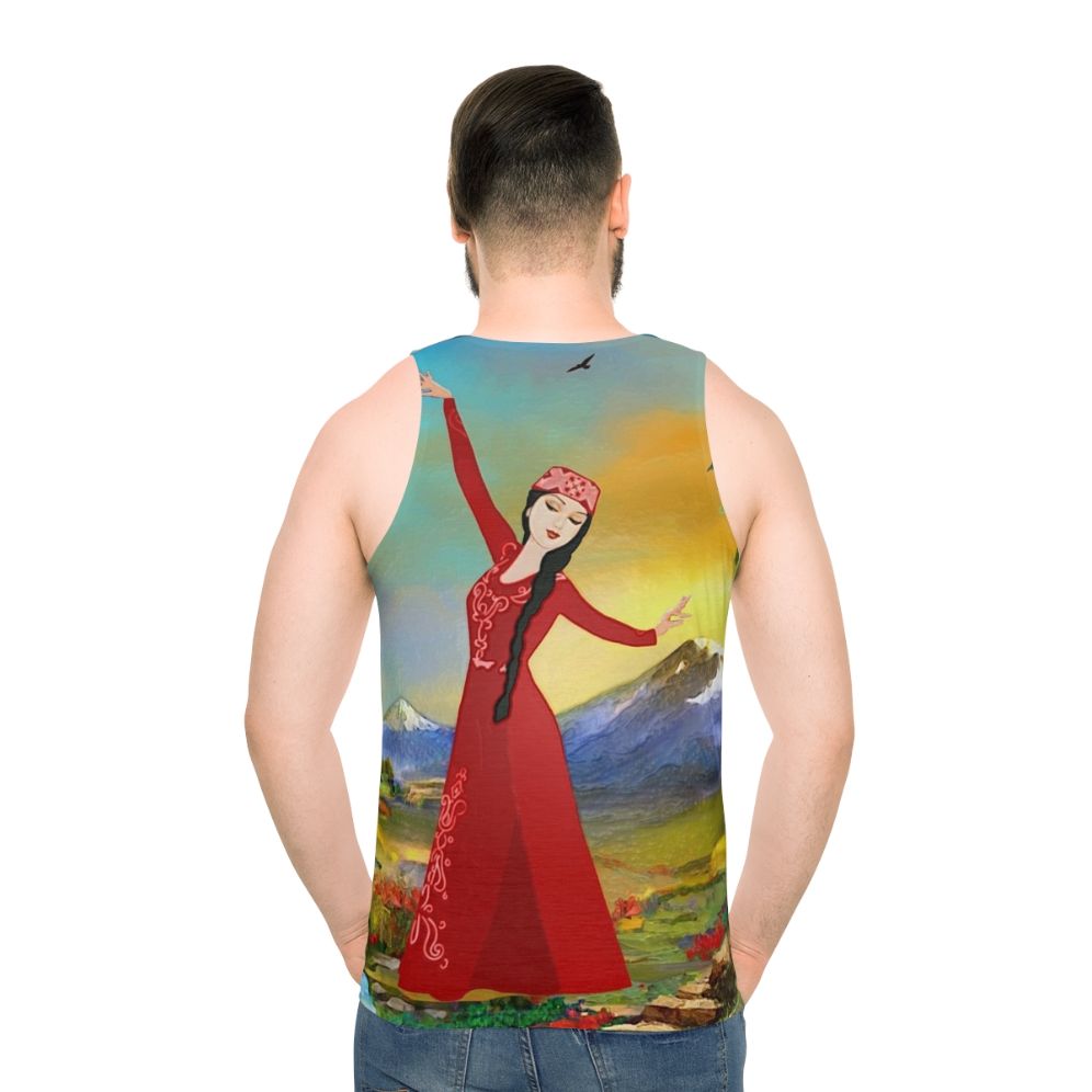 Unisex Armenian Dancer Tank Top - men back