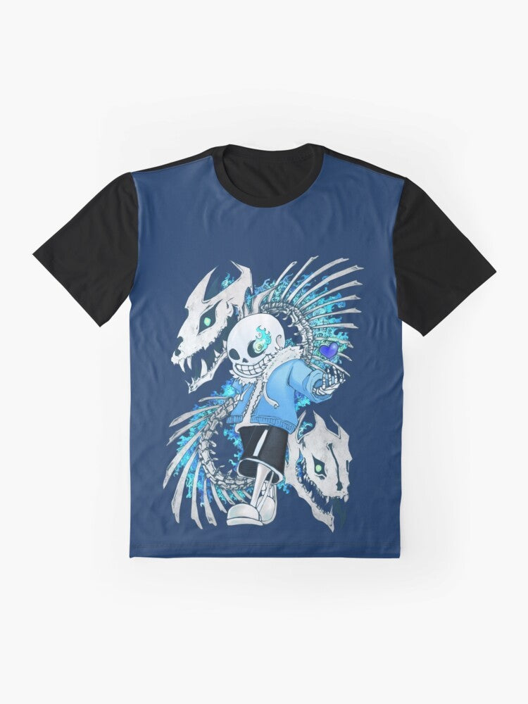 Undertale Sans Graphic T-Shirt with a design featuring the character Sans from the popular video game Undertale. - Flat lay