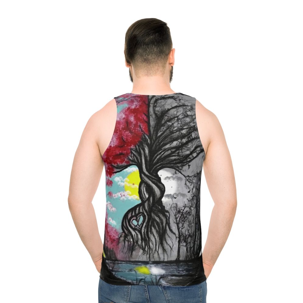 Tree of Life Unisex Tank Top with Meaningful Nature Inspired Design - men back