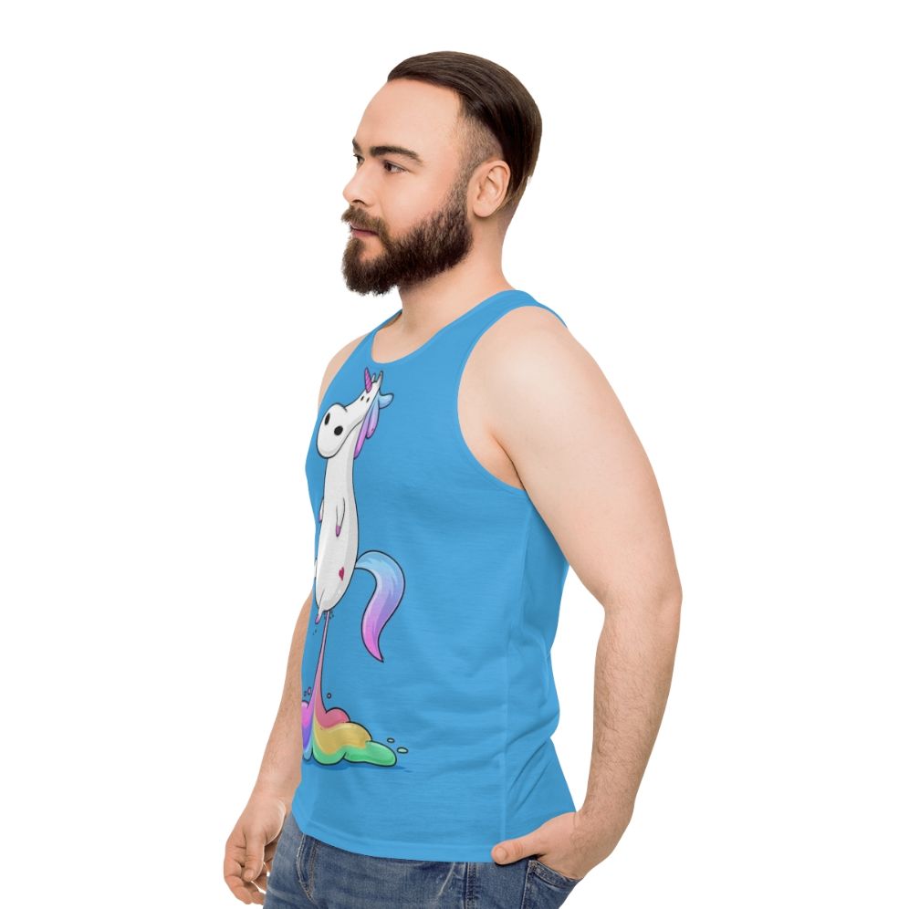 Unicorn Fart Unisex Tank Top - men side