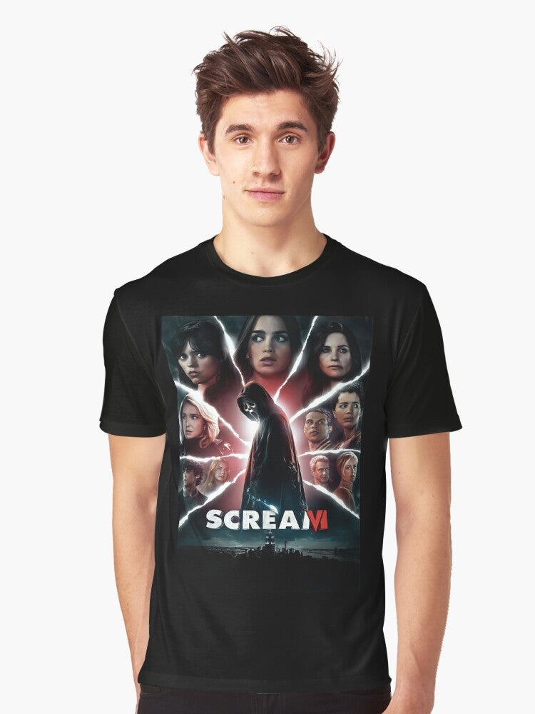 Scream VI Movie T-Shirt featuring Ghostface, the iconic horror movie villain - Men