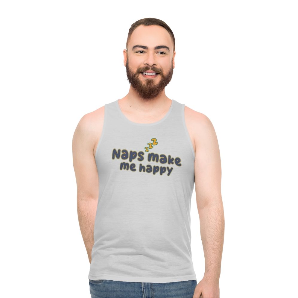 Unisex tank top with "Naps Fix Everything" design - men