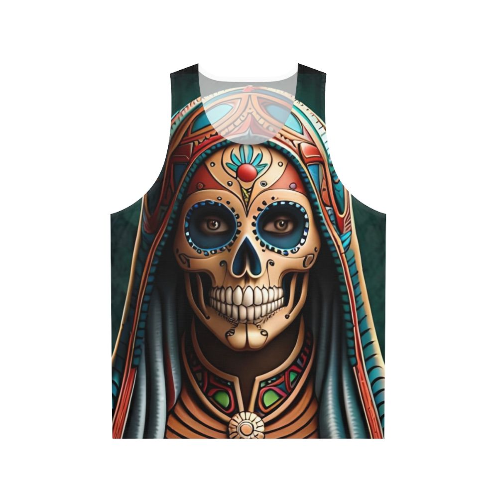 Santa Muerte skull design unisex tank top