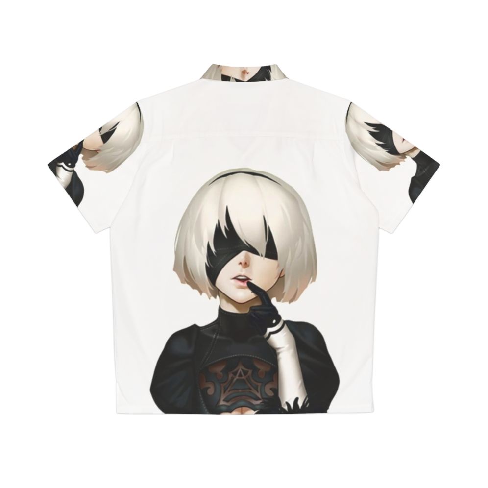 2B Hawaiian Shirt with Nier Automata Inspired Design - Back