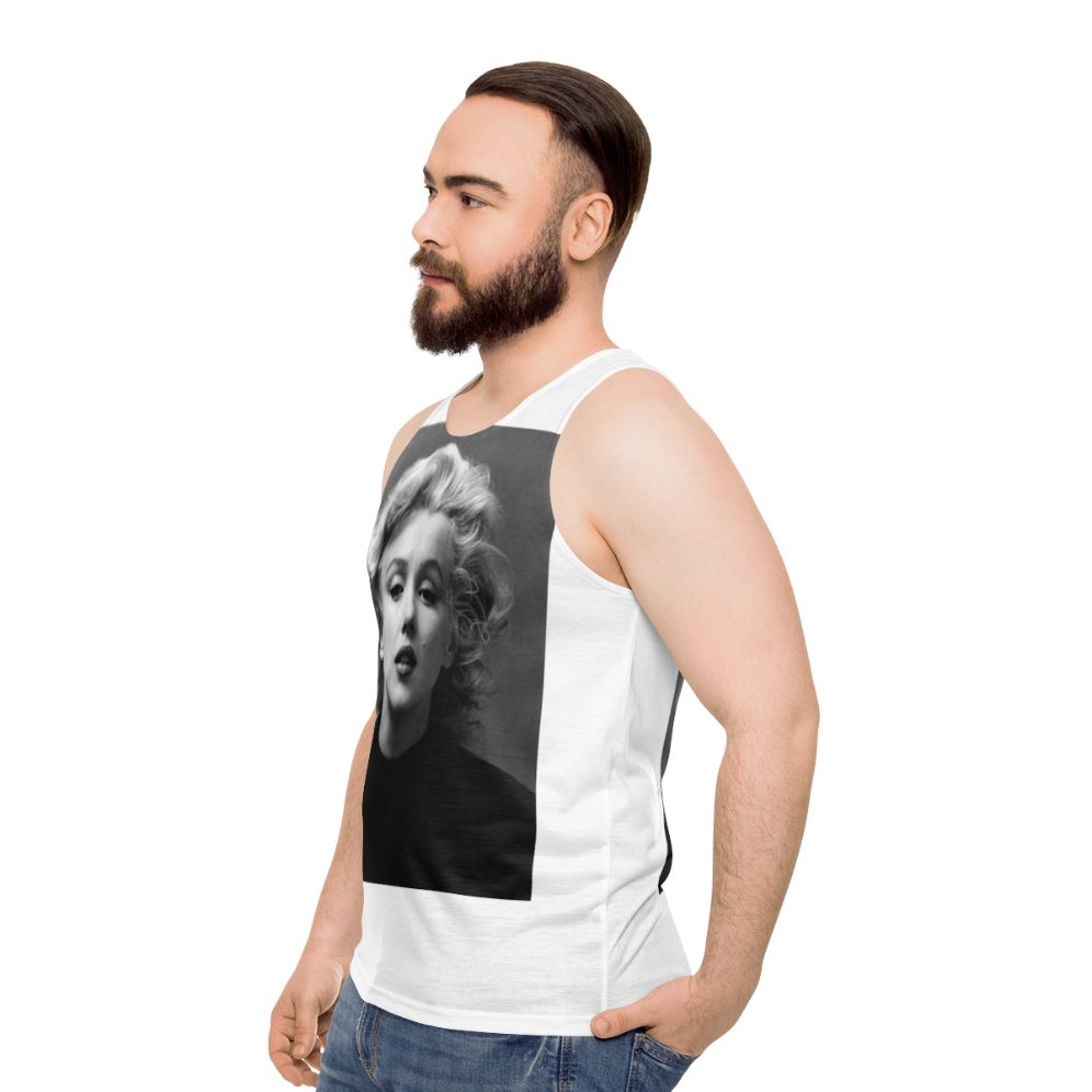 Vintage Marilyn Monroe Black and White Unisex Tank Top - men side