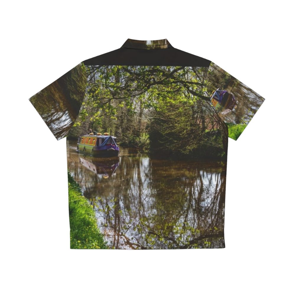 Hawaiian shirt with canal barge and reflections on waterway - Back