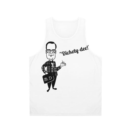 Retro unisex tank top with Mr Delicious Dickety Dee design