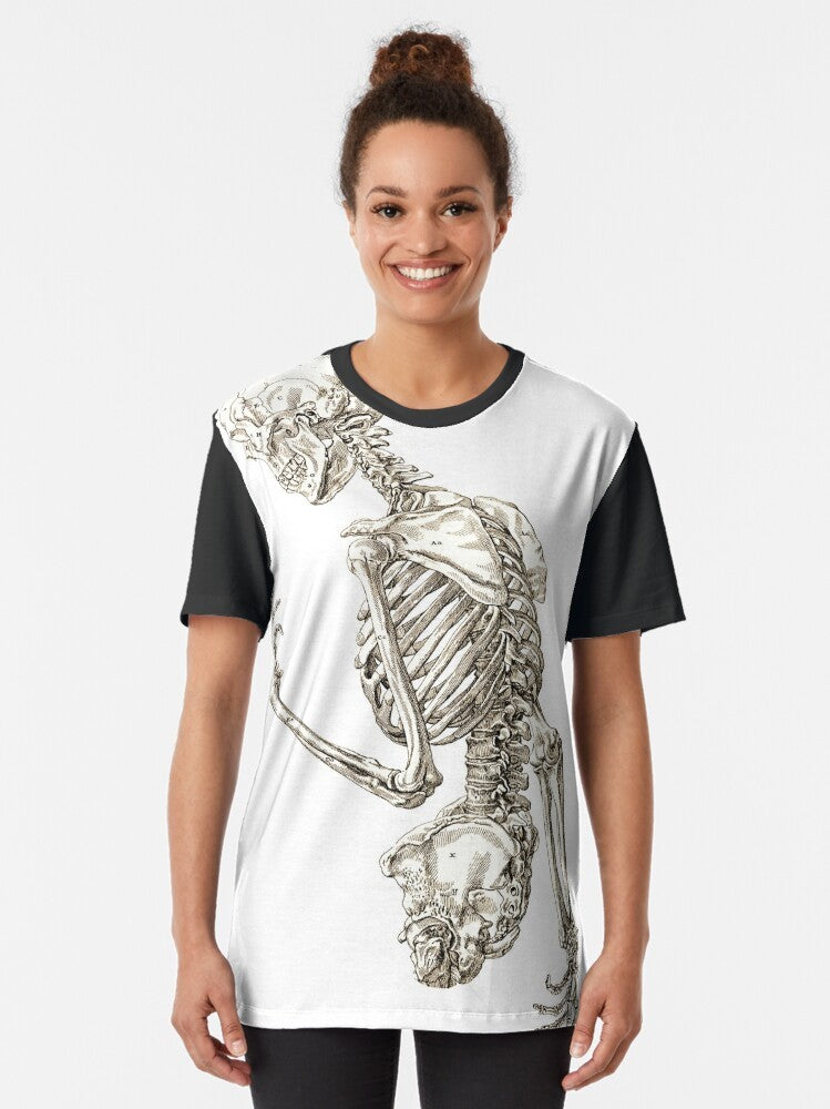 Human skeleton anatomy scientific illustration graphic t-shirt - Women