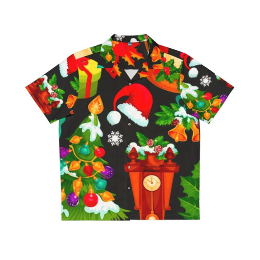 Festive Hawaiian-style Christmas pattern shirt