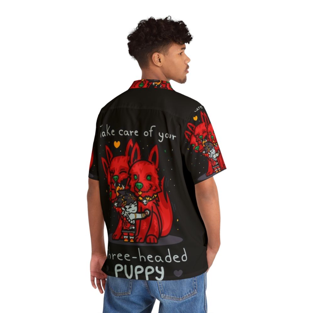 Cerberus Inspired Three Headed Puppy Hawaiian Shirt - People Back