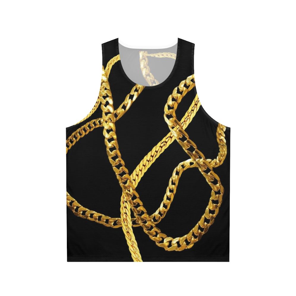 Gold chains unisex tank top