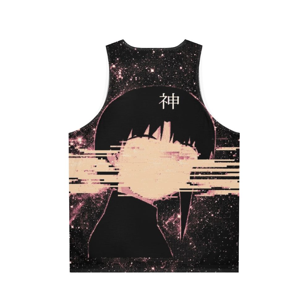 Cosmic unisex tank top with space, glitch and pixel art design - Back