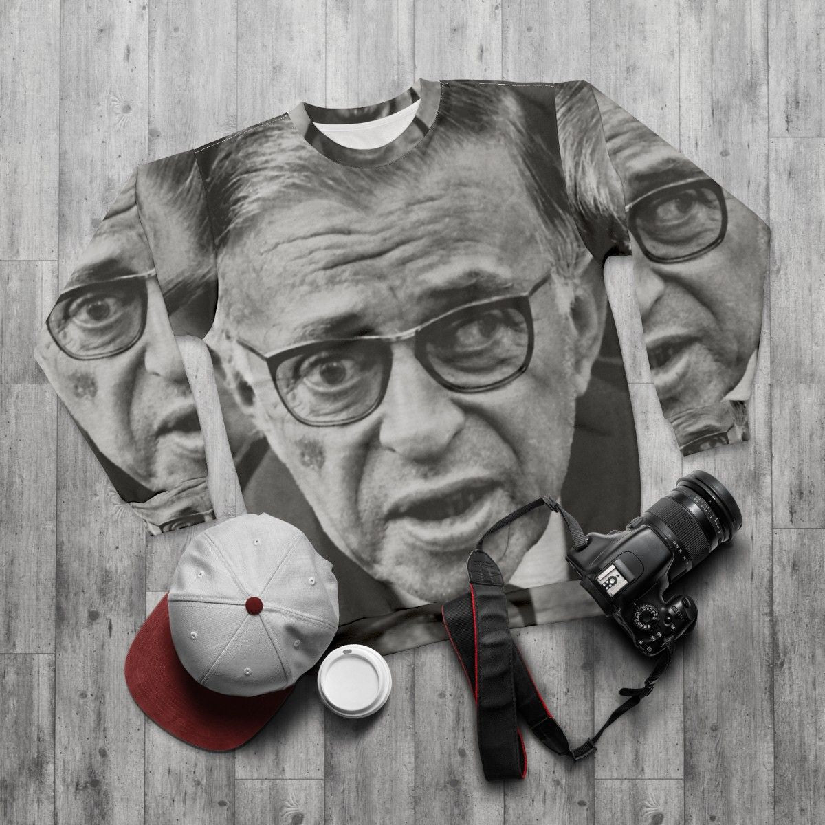 Jean Paul Sartre Existentialist Sweatshirt - flat lay