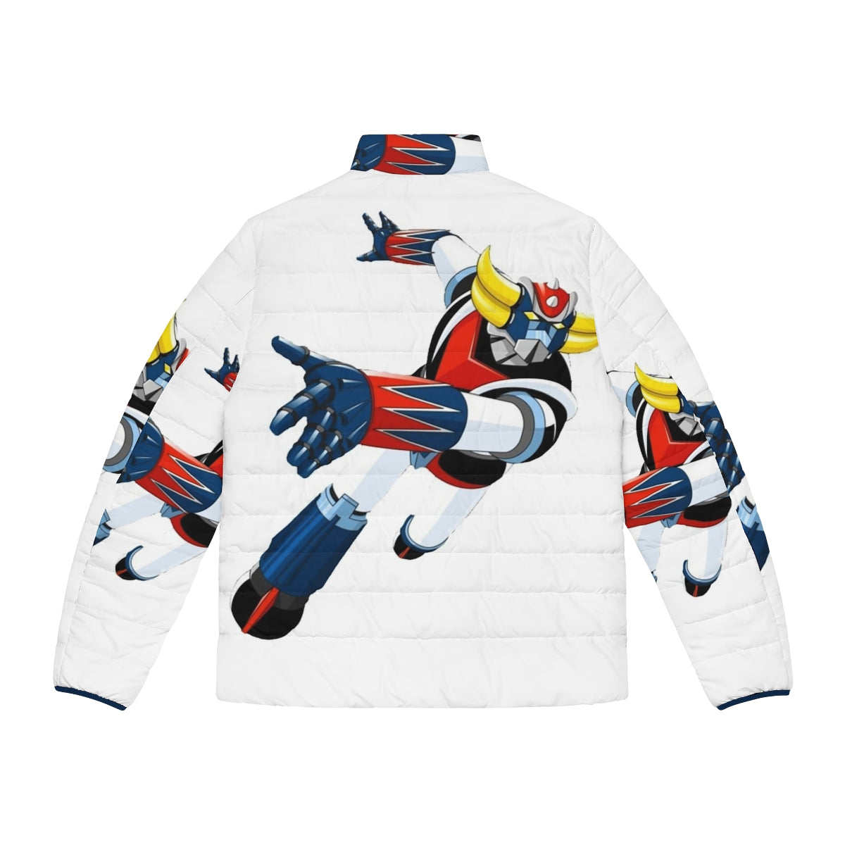 Grandizer Go Puffer Jacket with Iconic Japanese Robot Anime Design - Back