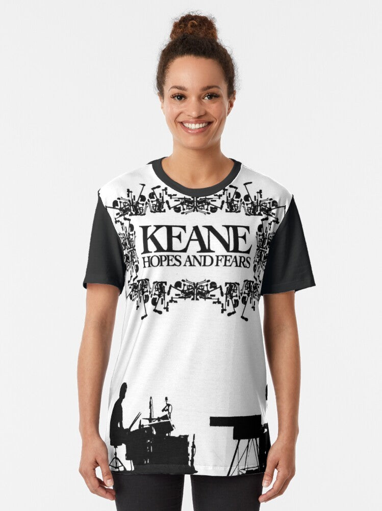 Hopes and Fears Graphic T-Shirt featuring the Keane band logo and album art - Women