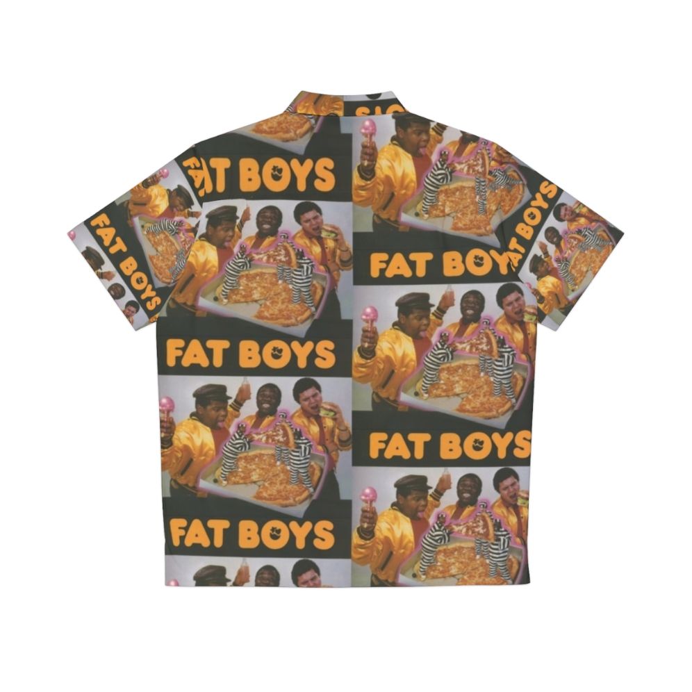 Fat Boys Hawaiian Shirt with Hip Hop and Food Prints - Back