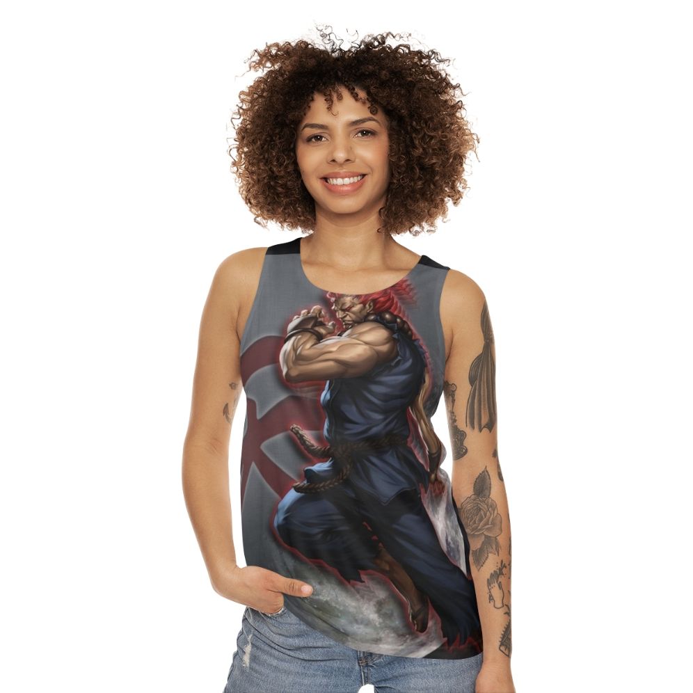 Akuma unisex athletic tank top with graphic design - women